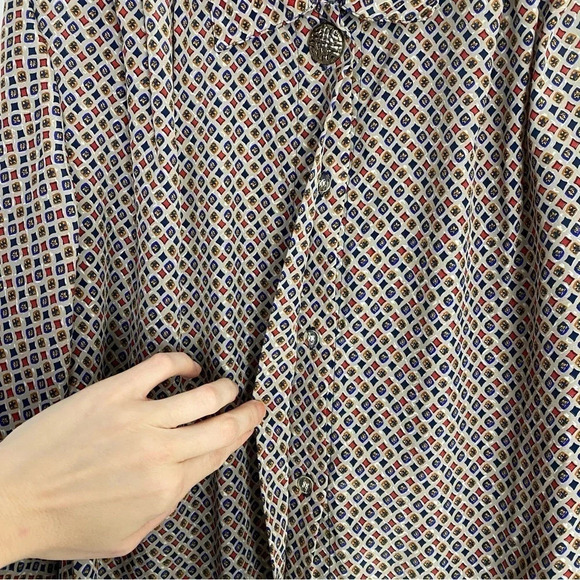 Vintage 80s 90s Button Down Shirt Blouse Womens Plus Size 1X 1XL Long Sleeve - Picture 6 of 13